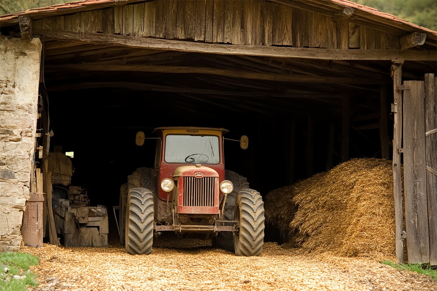Happy Fathers Day Backdrop Country Barn Tractor Backdrop CSH5-44