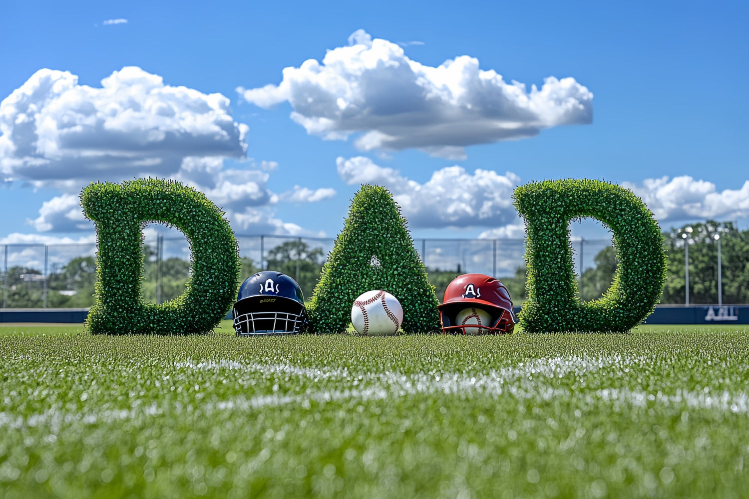 Fathers Day Photo Backdrop Green Turf Baseball Backdrop CSH5-47