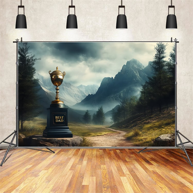 Fathers Day Backdrop Majestic Mountains Trophy Backdrop CSH5-51