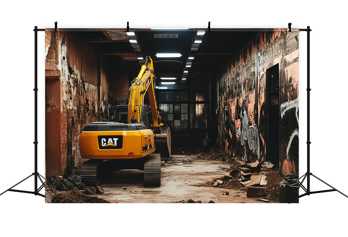 Happy Fathers Day Backdrop Graffiti Wall Digger Backdrop CSH5-62