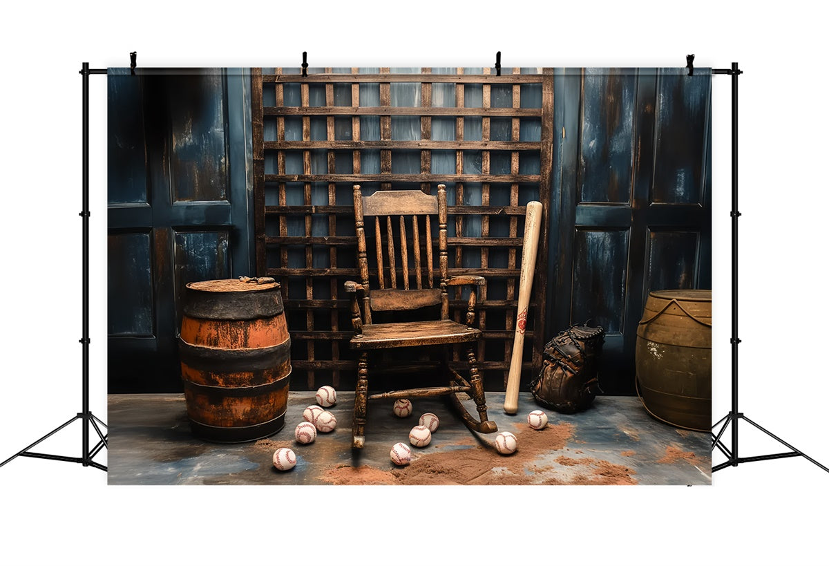 Backdrop Father's Day Wooden Chair Baseball Backdrop CSH5-63