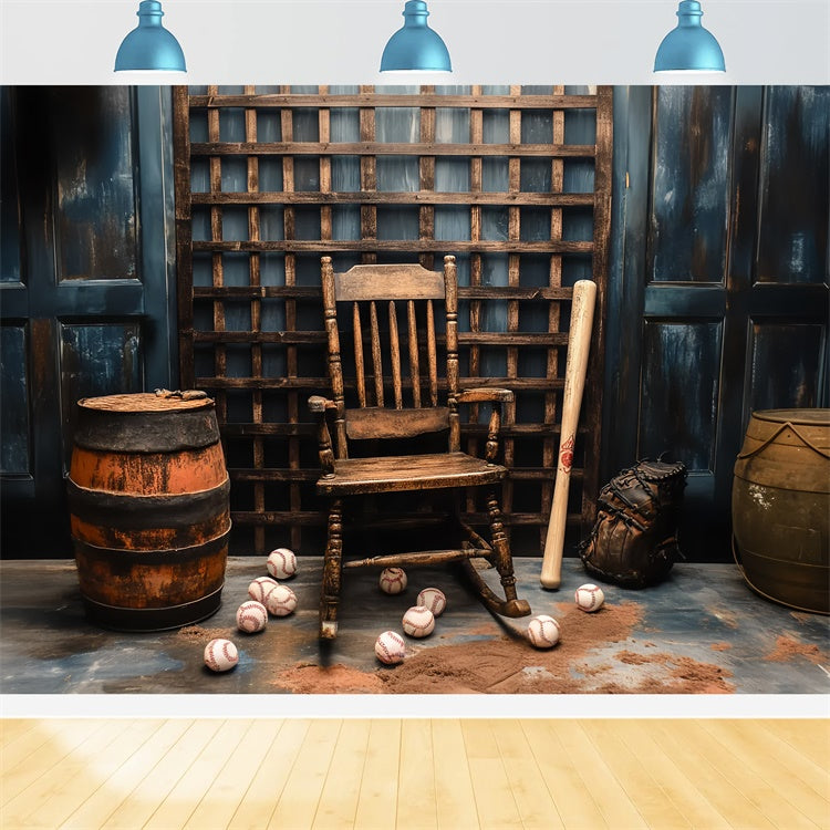 Backdrop Father's Day Wooden Chair Baseball Backdrop CSH5-63