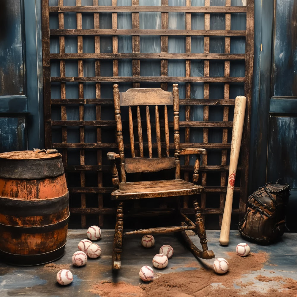 Backdrop Father's Day Wooden Chair Baseball Backdrop CSH5-63