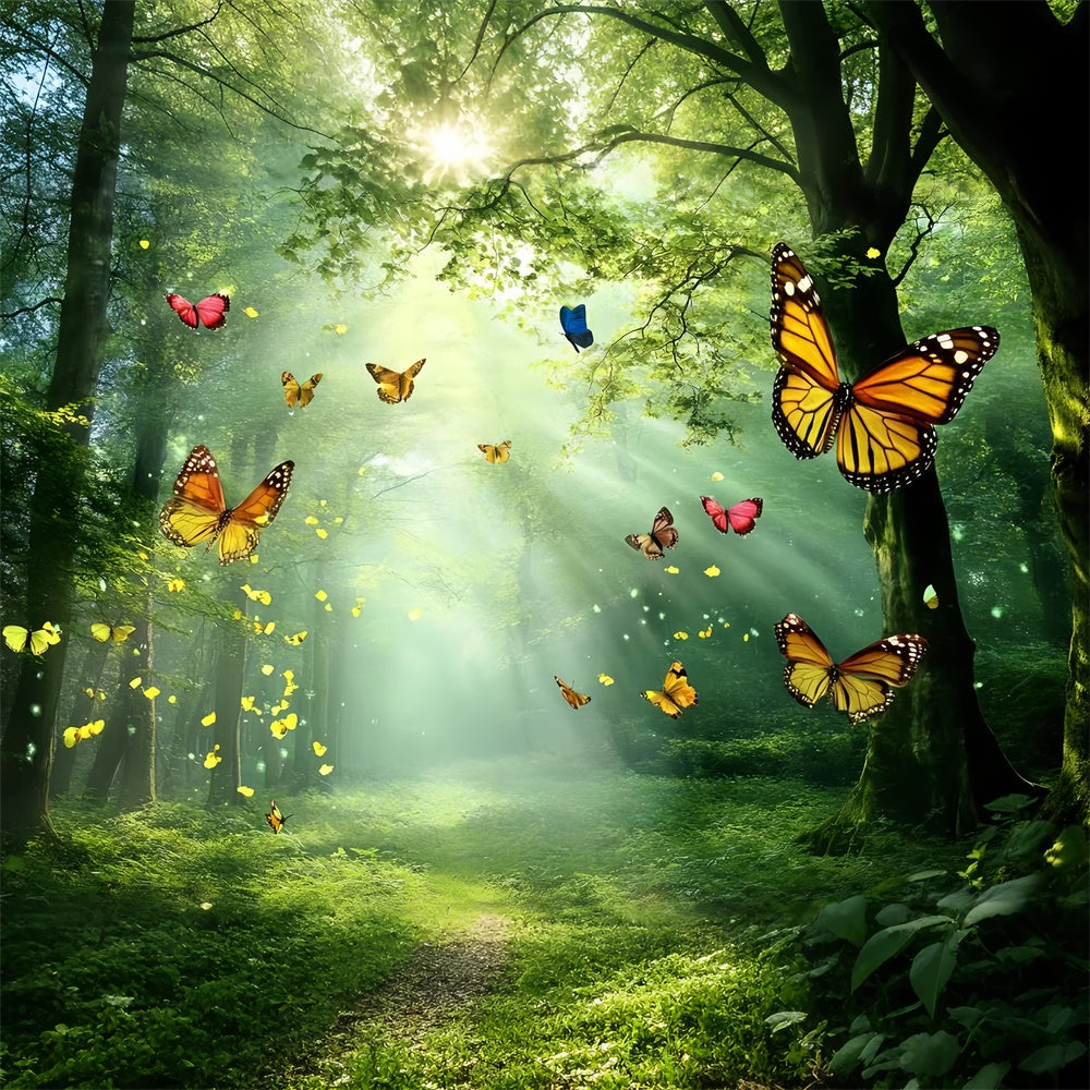 Butterfly Backdrops Golden Light Forest Summer Backdrop CSH5-72