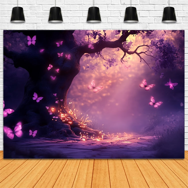 Butterfly Backdrop Glowing Magic Forest Summer Backdrop CSH5-75