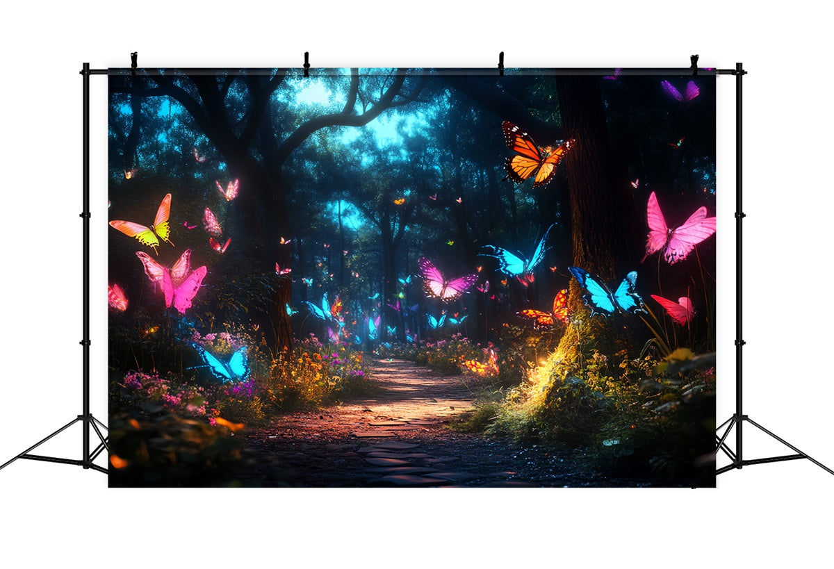 Butterfly Backdrops Glowing Forest Trail Summer Backdrop CSH5-84