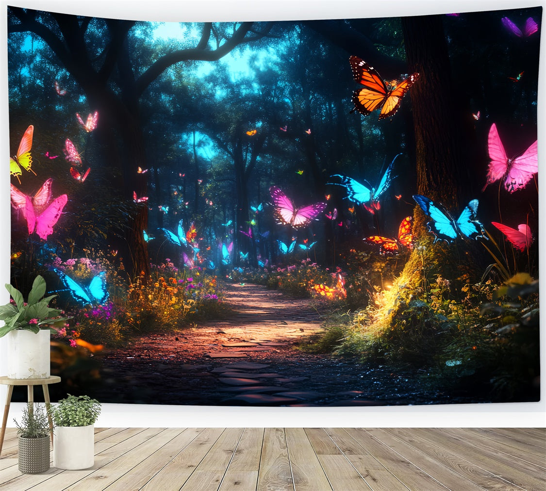 Butterfly Backdrops Glowing Forest Trail Summer Backdrop CSH5-84