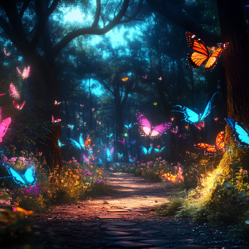 Butterfly Backdrops Glowing Forest Trail Summer Backdrop CSH5-84