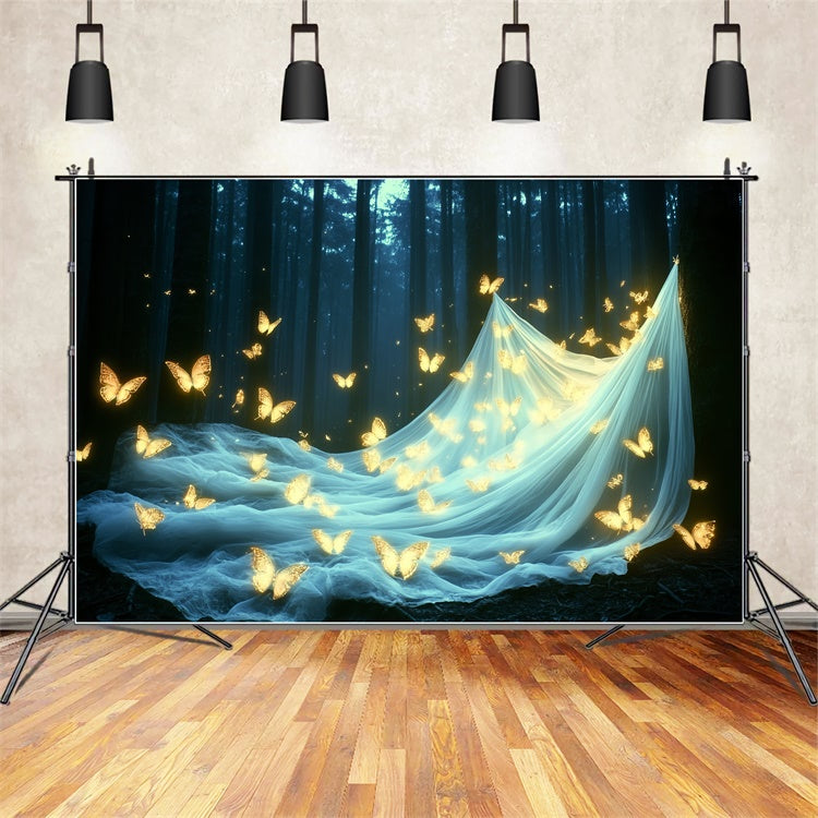 Summer Backdrop Forest Sparkling Butterfly Backdrop CSH5-85