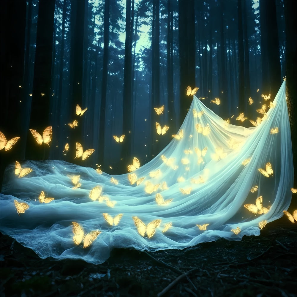 Summer Backdrop Forest Sparkling Butterfly Backdrop CSH5-85