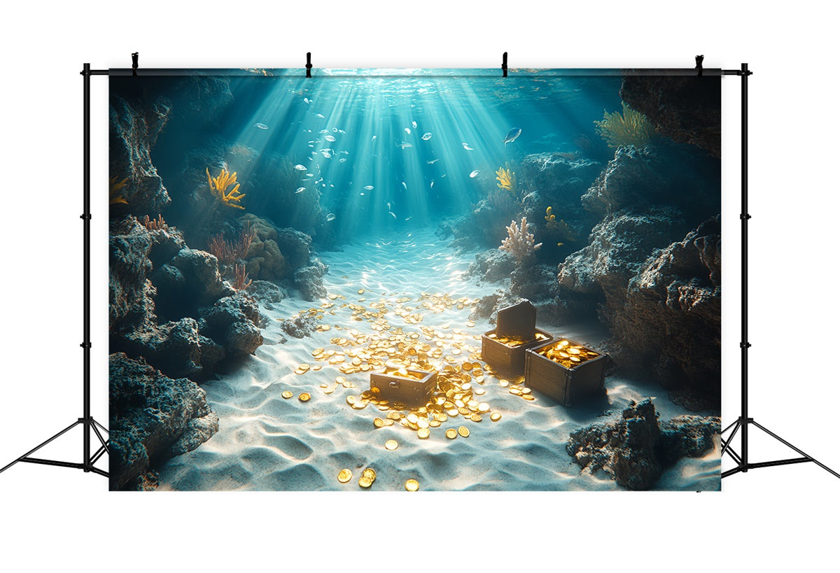 Underwater Backdrop Coral Coins Magical Summer Backdrop CSH5-95