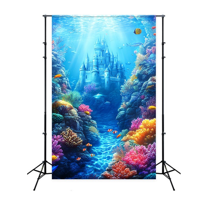 Underwater Backdrop Magical Castle Fantasy Summer Backdrop CSH5-98