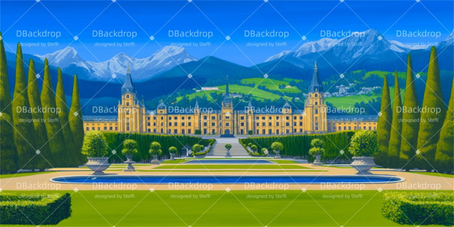 School Play Backdrops Villa Gate Theater Stage Backdrop CSH510-T109