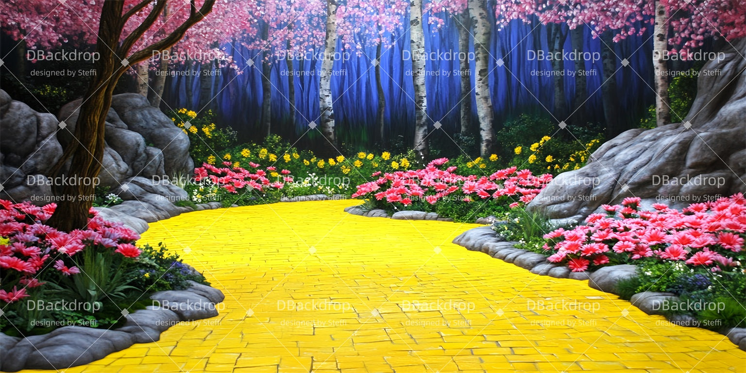 Theater Backdrop Yellow Brick Road Forest Stage Backdrop CSH510-T116