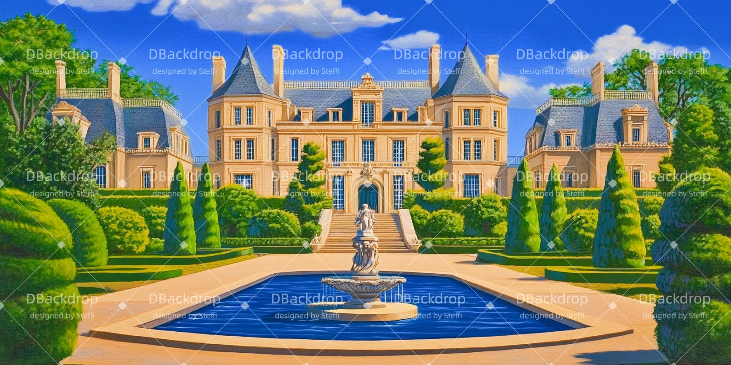 Musical Backdrops Billionaire's Mansion Garden Theater Backdrops CSH510-T27