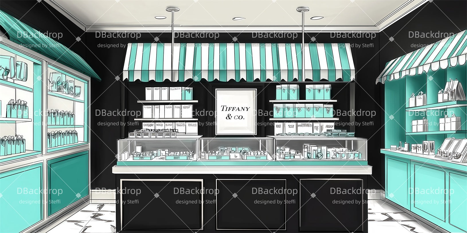 School Dance Backdrop Tiffany Shop Performance Backdrops CSH510-T31