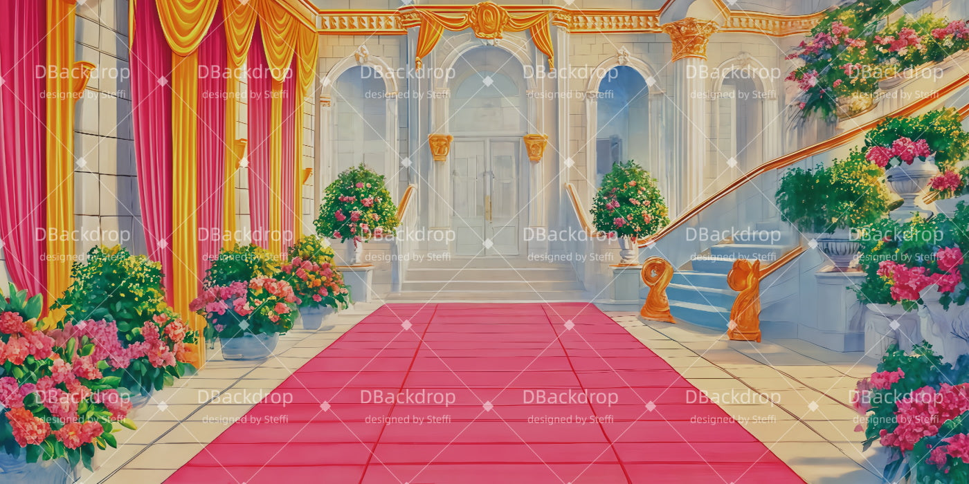 Movie Theater Backdrop Castle Staircase Performance Backdrops CSH510-T87