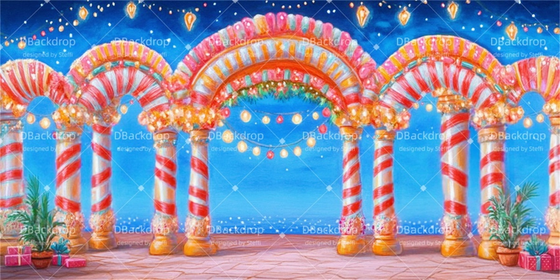 Performance Backdrops Christmas Stage School Play Backdrop CSH511-T46