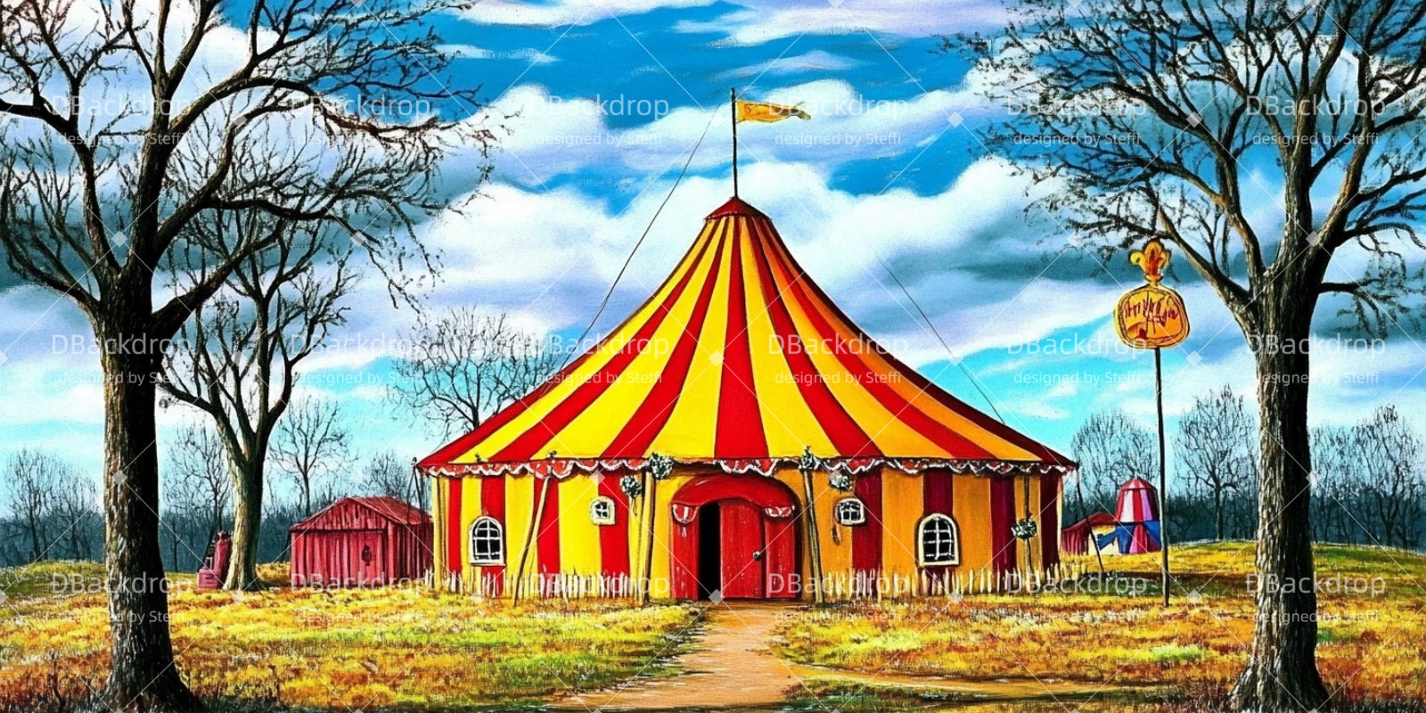 Performance Backdrops Circus Tent Circus Stage Backdrop CSH511-T19