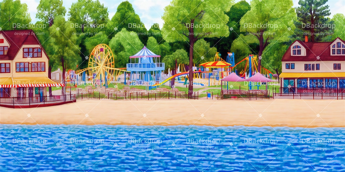 Stage Backdrop Ideas Summer Playground Beach School Play Backdrops CSH511-T58