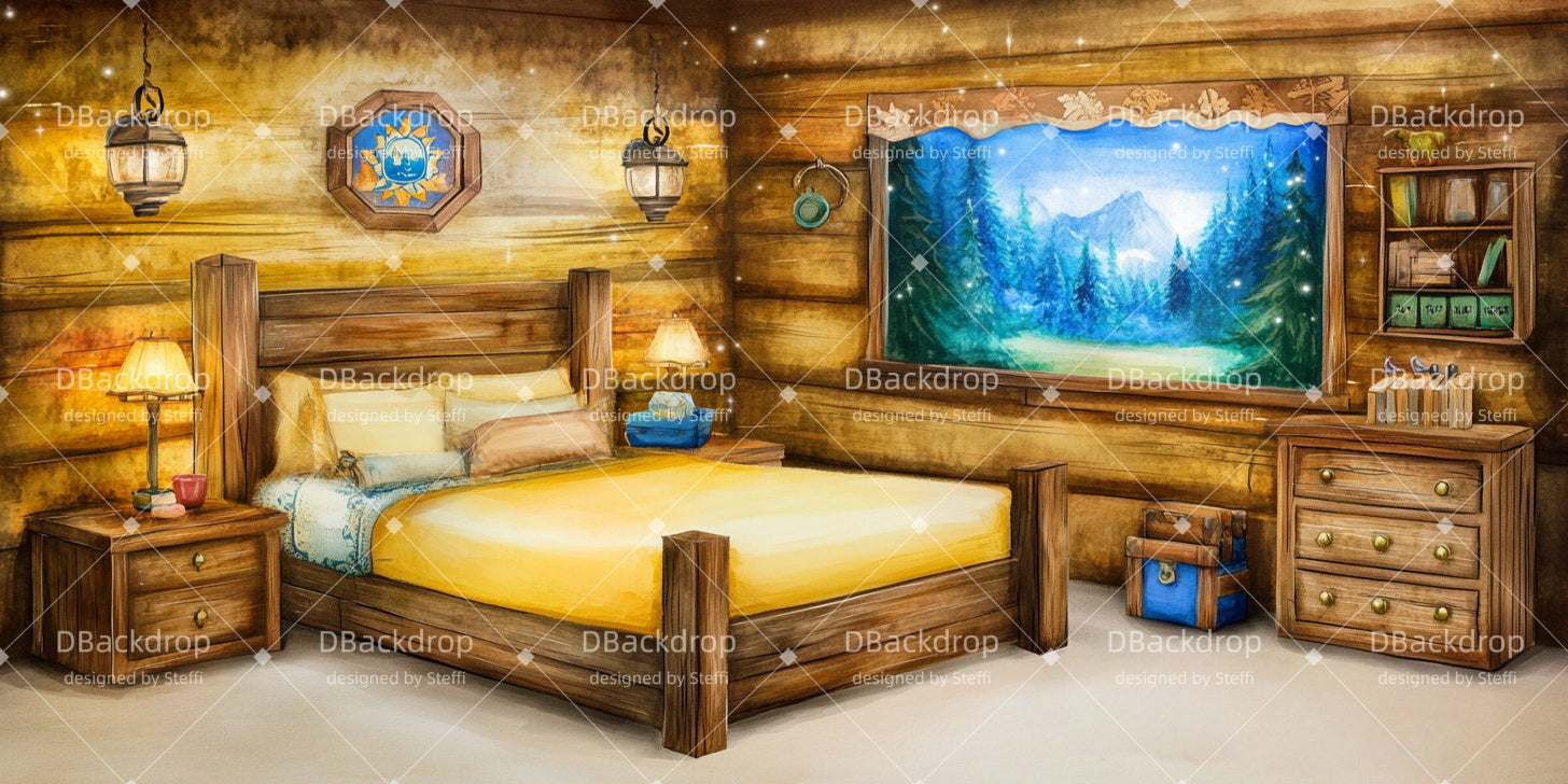 Large Stage Backdrops Wooden Cottage Movie Theater Backdrop CSH511-T7