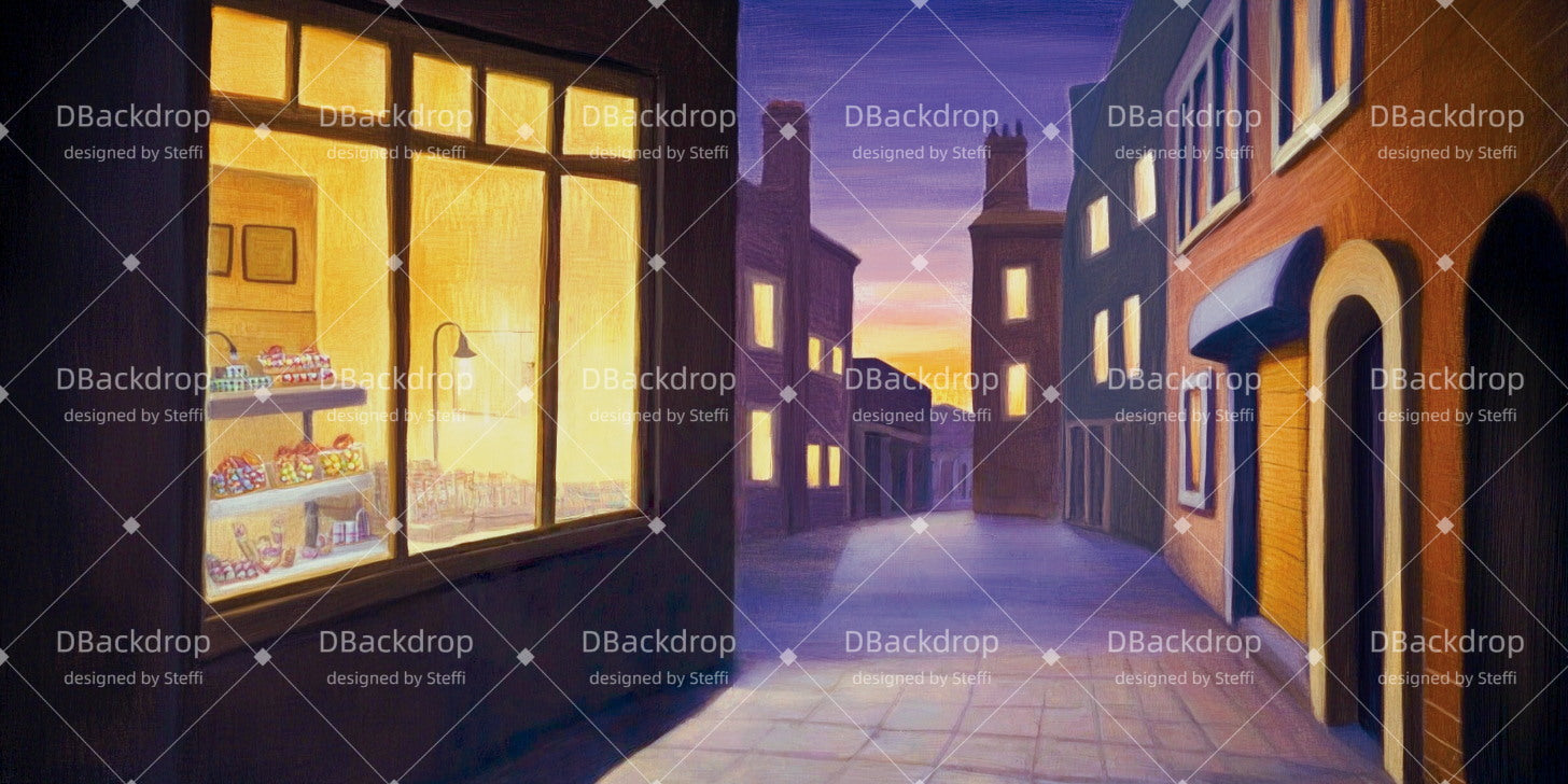 Stage Backdrops Night Street Theater Backdrops For Sale CSH511-T95