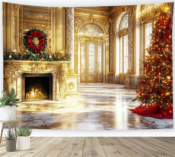 Vintage Christmas Backdrop Opulent Royal Palace Backdrop CSH57-103