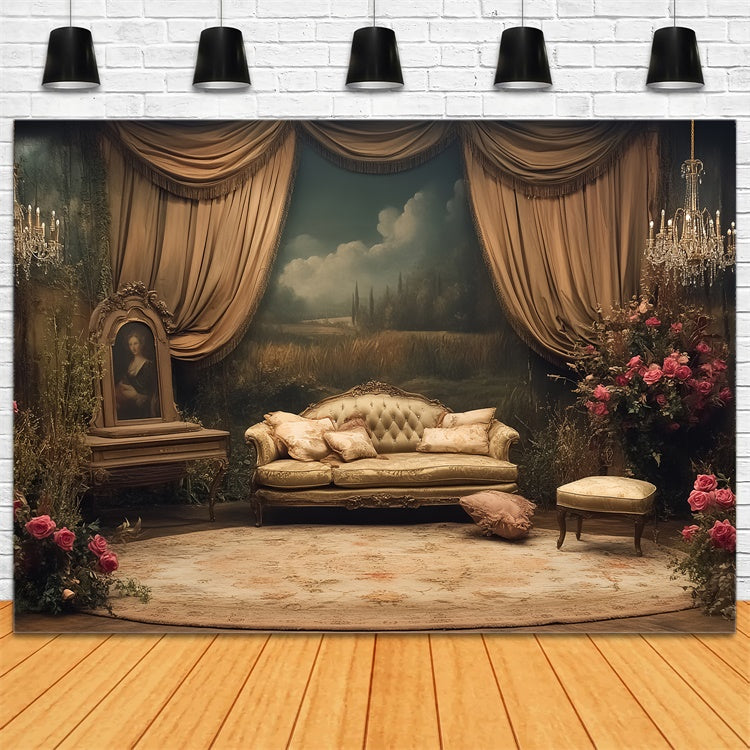 Vintage Backdrops Rustic Elegance Parlor Victorian Backdrops CSH57-106