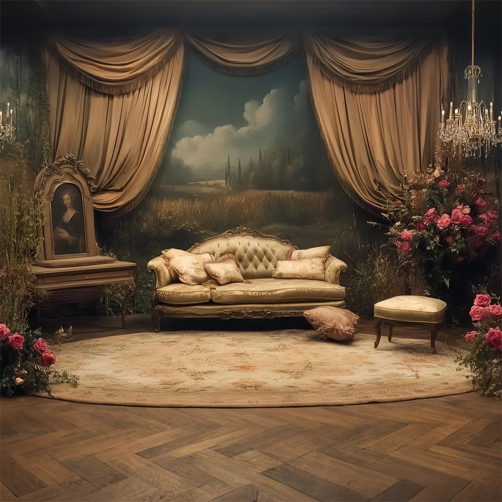 Vintage Backdrops Rustic Elegance Parlor Victorian Backdrops CSH57-106