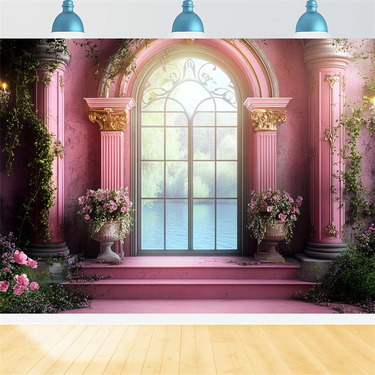 Vintage Photography Backdrop Blush Garden Terrace Backdrop CSH57-109