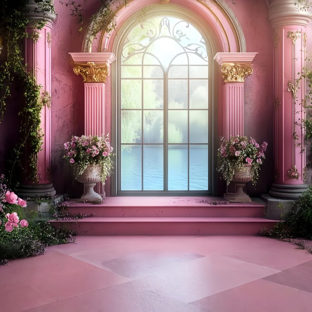 Vintage Photography Backdrop Blush Garden Terrace Backdrop CSH57-109