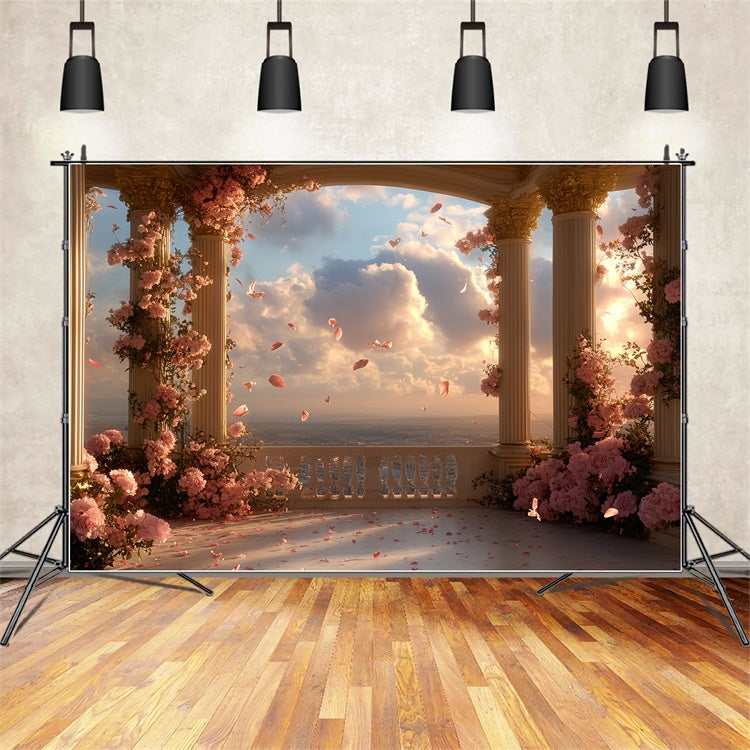 Baroque Backdrop Petal Skies Balcony Vintage Studio Backdrop CSH57-120