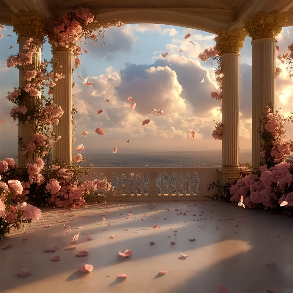 Baroque Backdrop Petal Skies Balcony Vintage Studio Backdrop CSH57-120