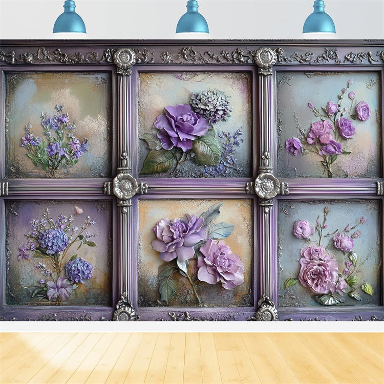 Victorian Photo Backdrop Floral Frame Vintage Backdrops CSH57-125