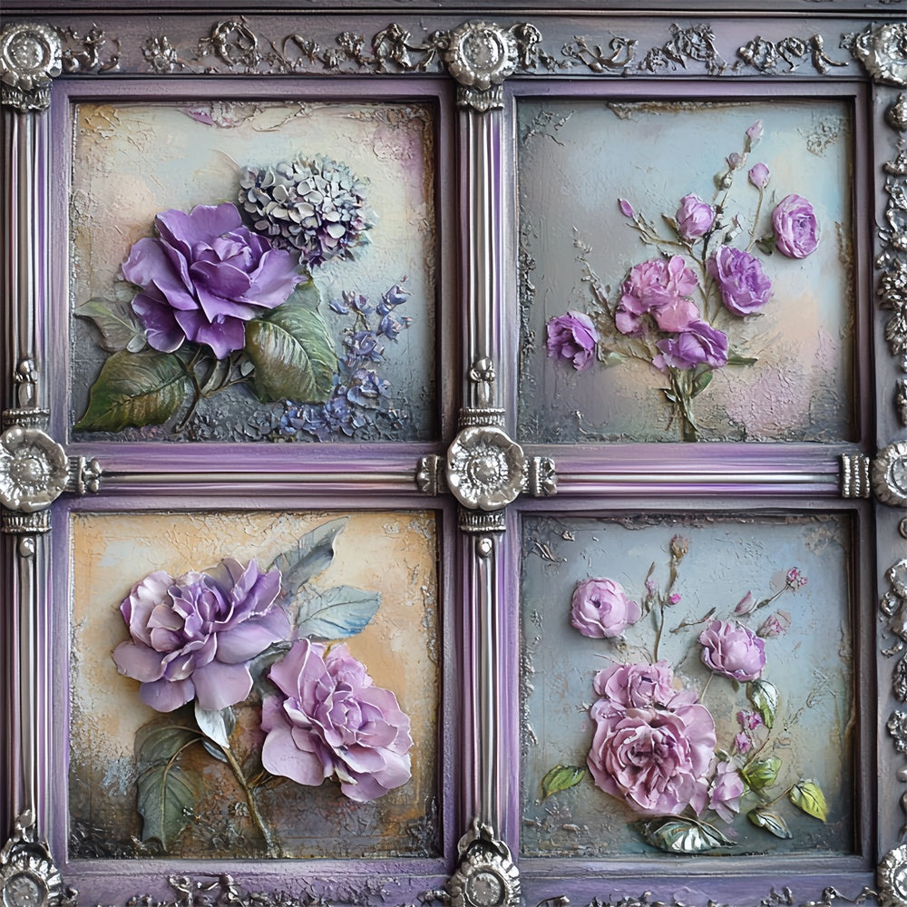Victorian Photo Backdrop Floral Frame Vintage Backdrops CSH57-125