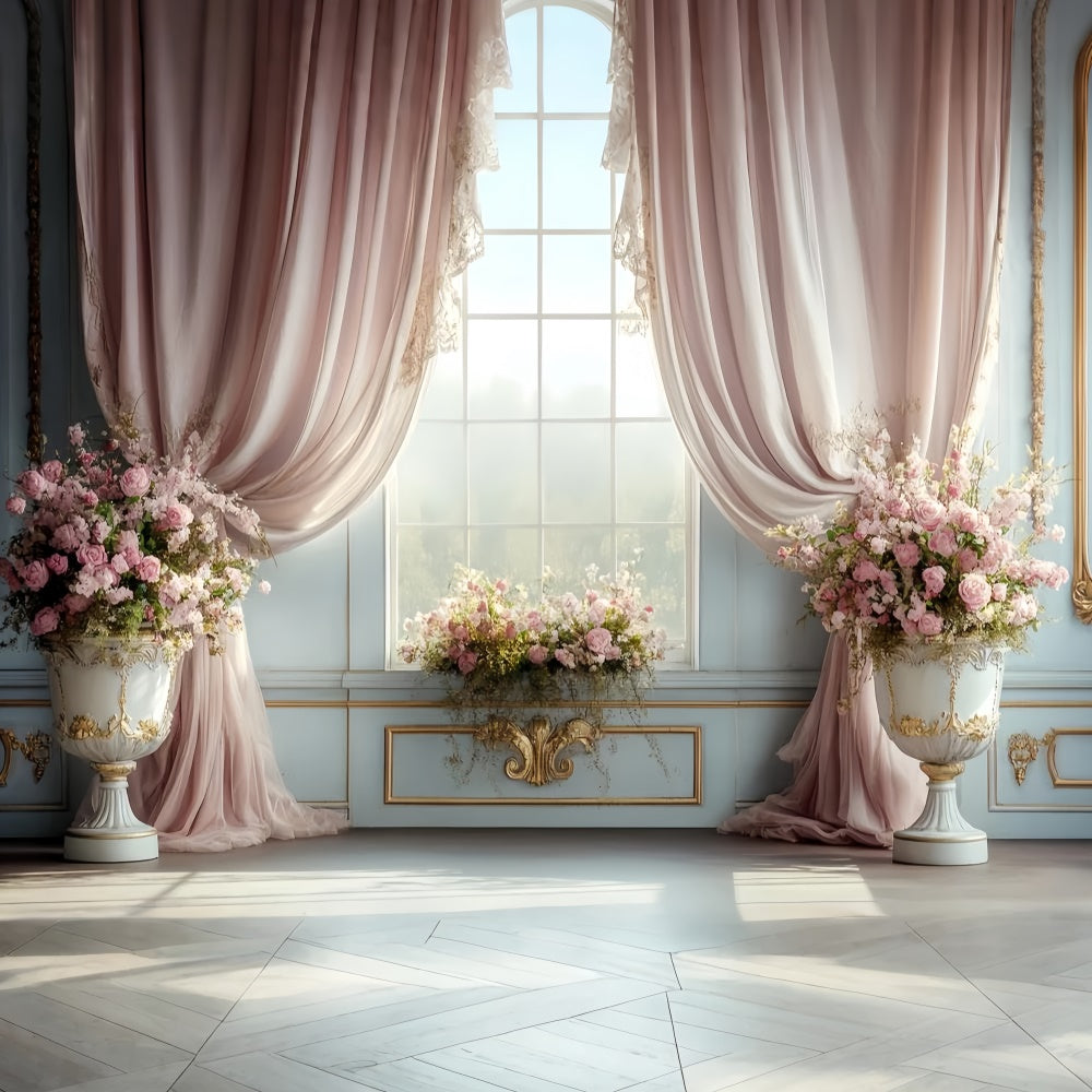 Rococo Backdrop Blush Curtain Window Vintage Photo Backdrop CSH57-127