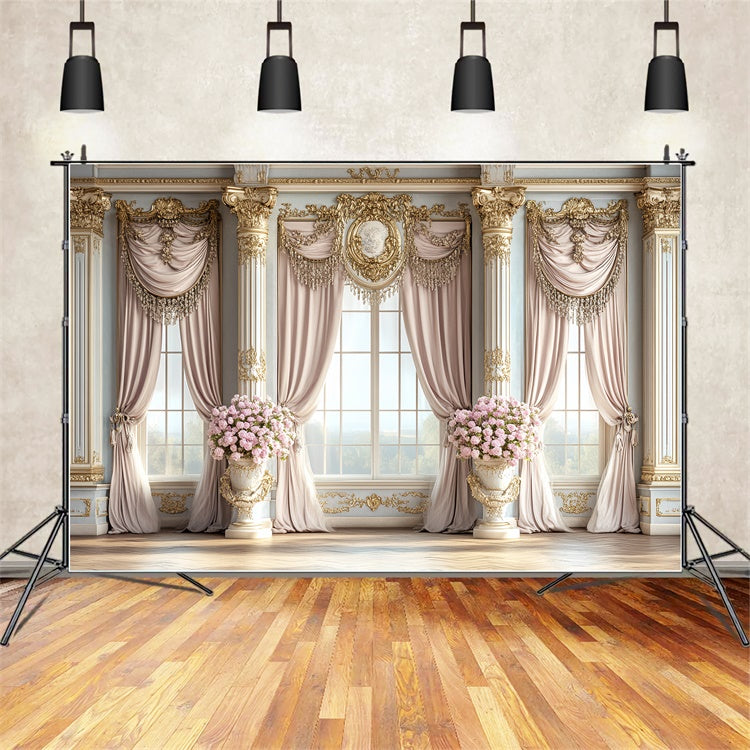 Vintage Photo Backdrops Pastel Regal Ballroom Rococo Backdrop CSH57-128