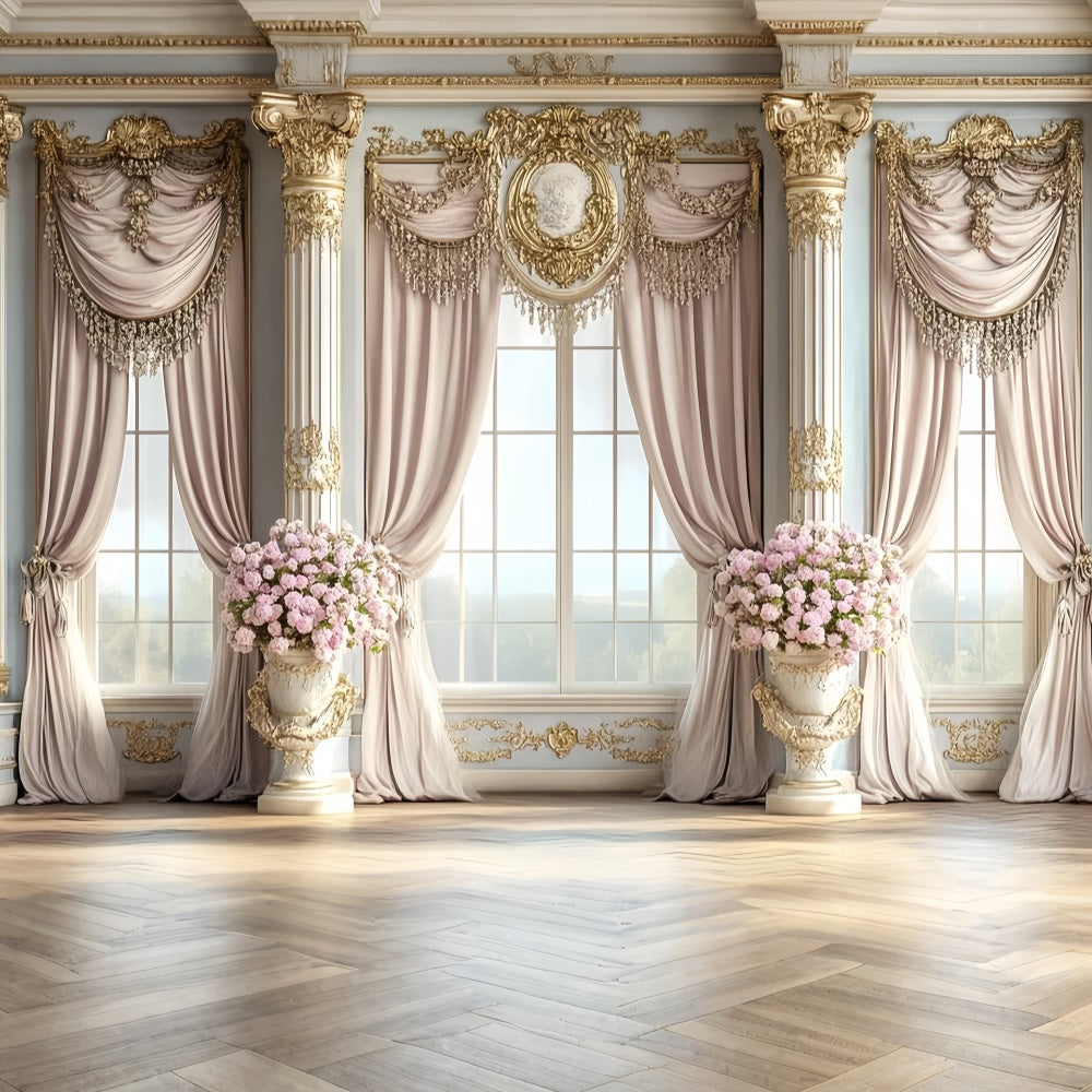 Vintage Photo Backdrops Pastel Regal Ballroom Rococo Backdrop CSH57-128