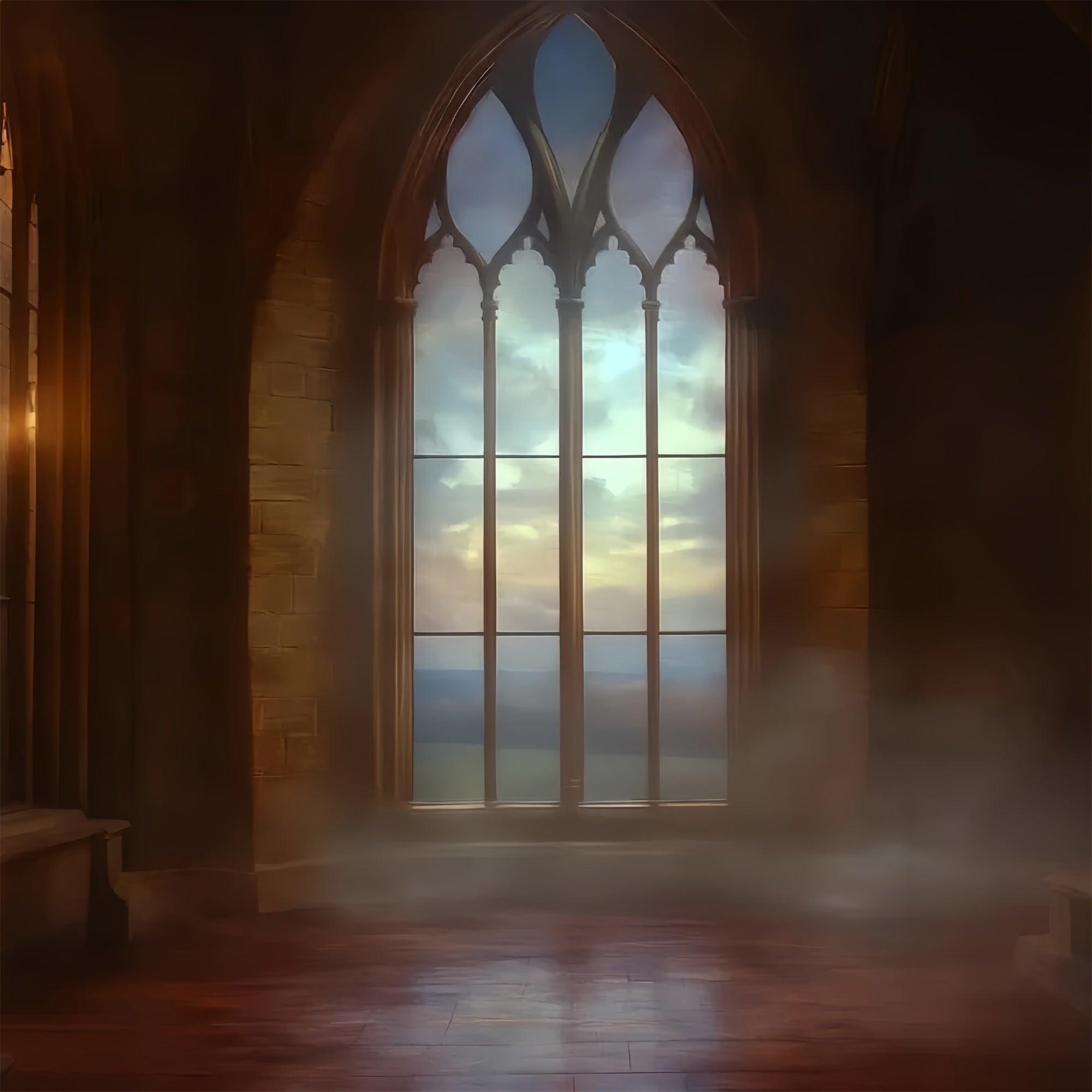 Vintage Photo Backdrop Gothic Sunrise Window Backdrop CSH57-133