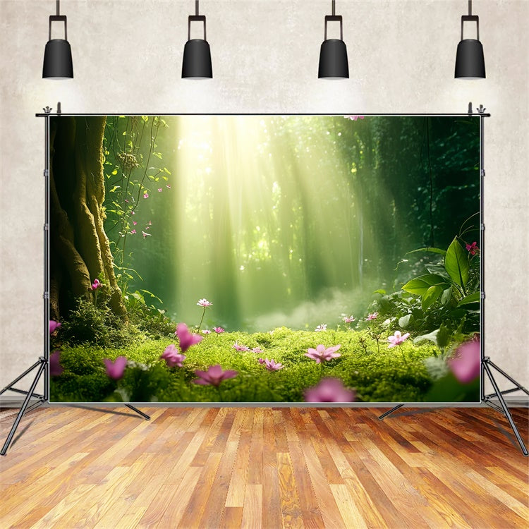 Forest Photo Backdrop Morning Light Woodland Backdrop CSH57-155