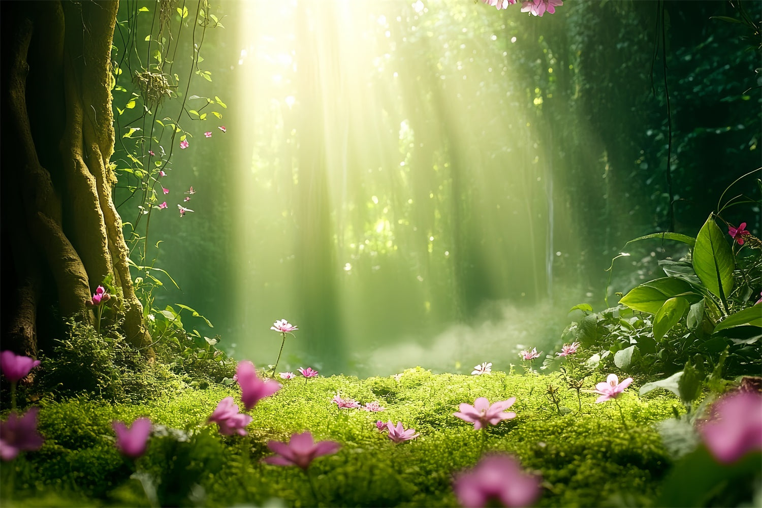 Forest Photo Backdrop Morning Light Woodland Backdrop CSH57-155