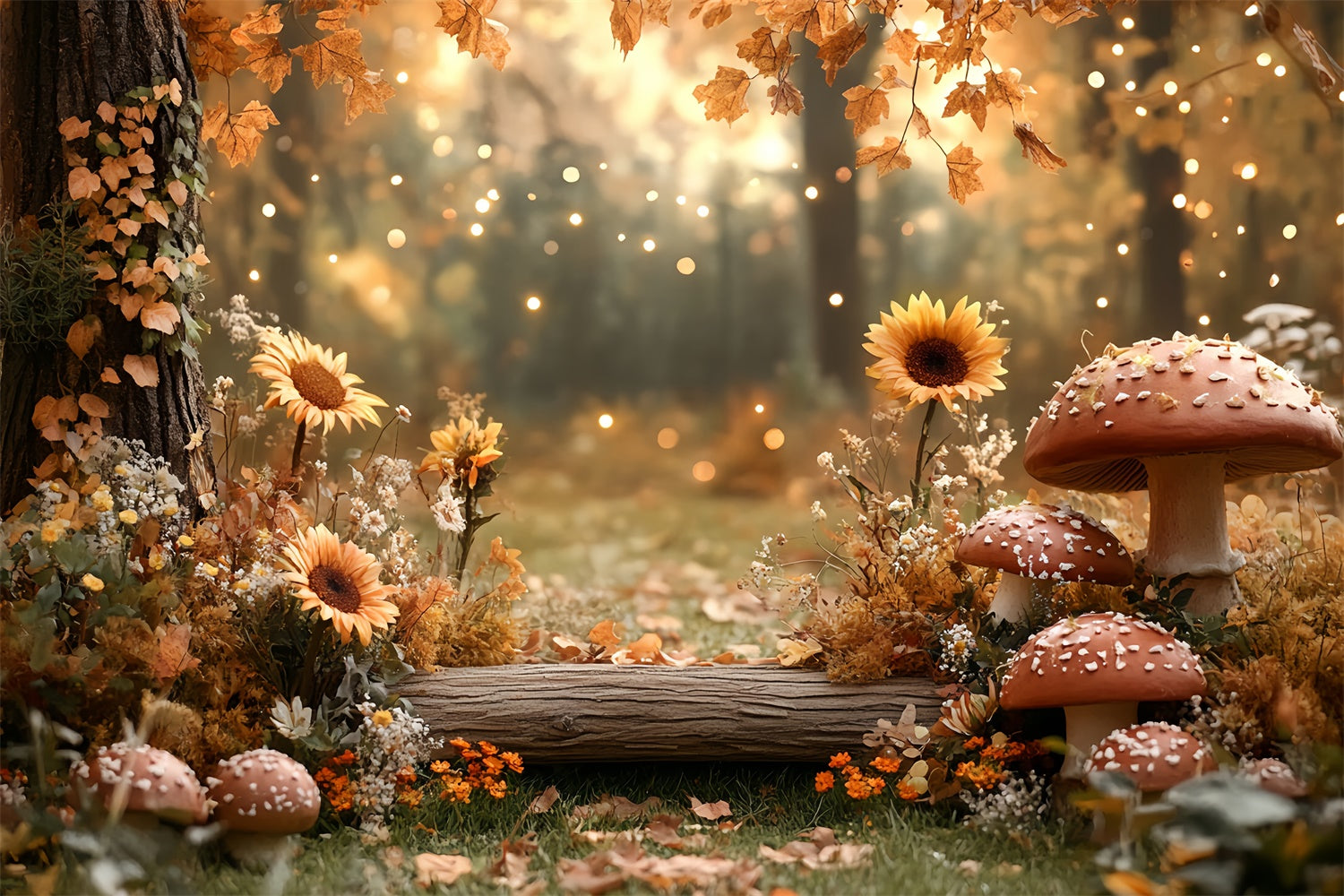 Fall Forest Backdrop Sunflower Forest Nook Backdrop CSH57-156
