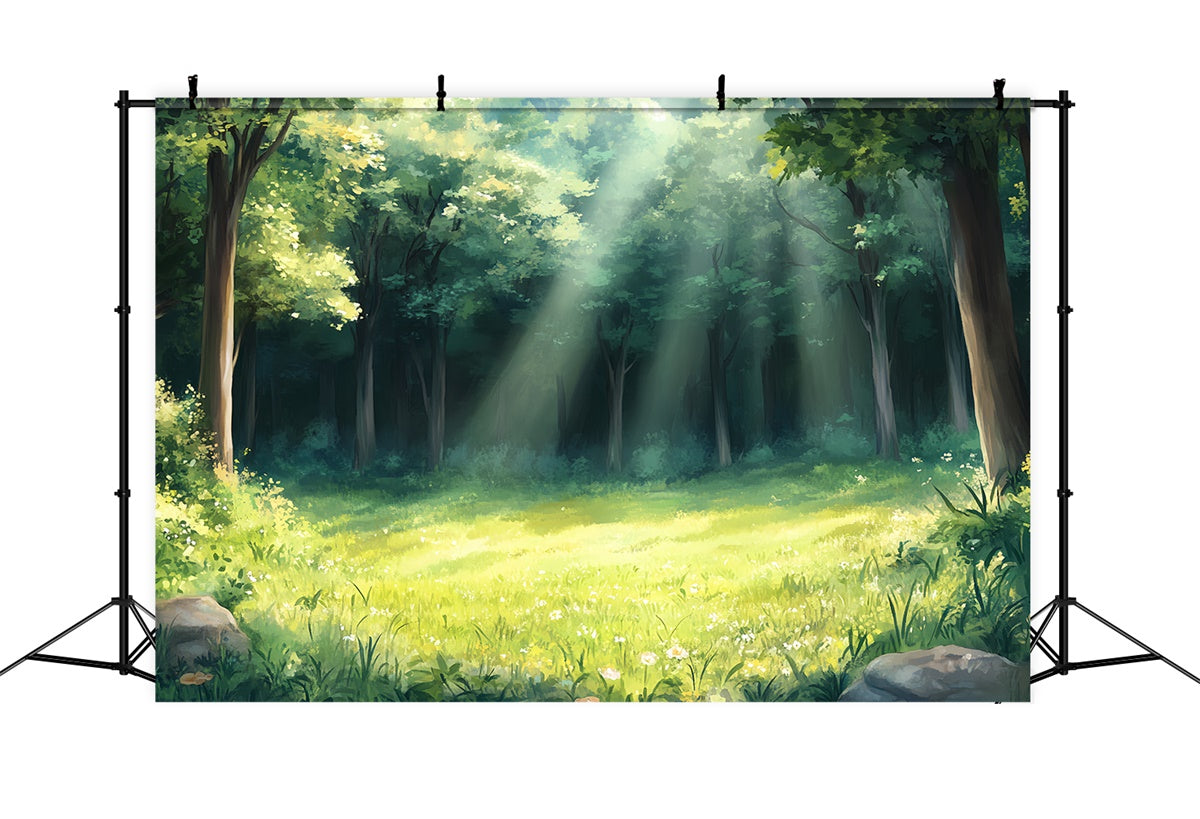 Photo Backdrop Forest Gentle Meadow Sunbeams Backdrop CSH57-158