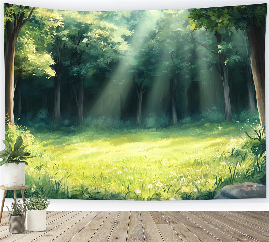 Photo Backdrop Forest Gentle Meadow Sunbeams Backdrop CSH57-158