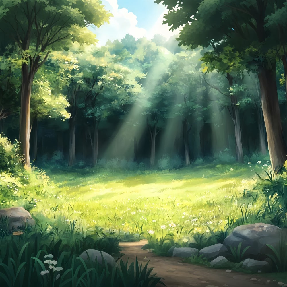 Photo Backdrop Forest Gentle Meadow Sunbeams Backdrop CSH57-158