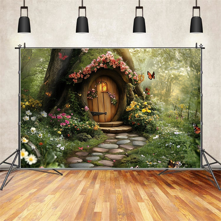 Fairytale Forest Backdrop Enchanted Tree Cottage Backdrop CSH57-159