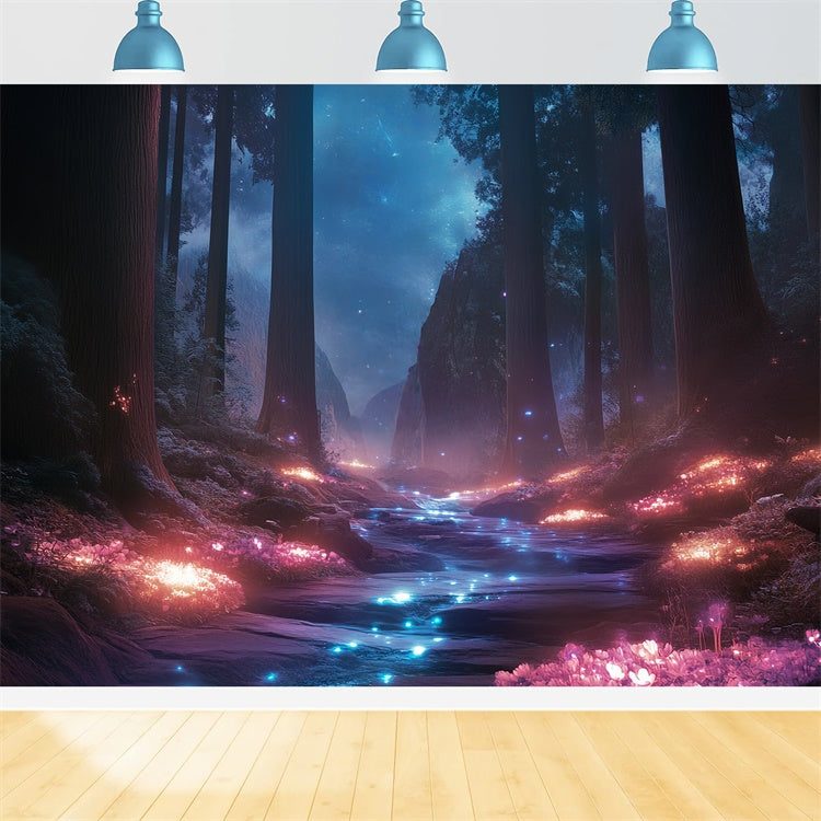 Night Forest Backdrop Mystic Twilight River Backdrop CSH57-160