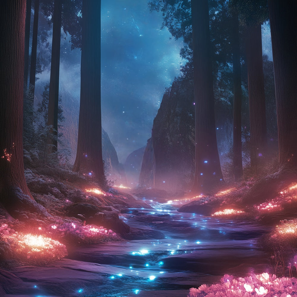 Night Forest Backdrop Mystic Twilight River Backdrop CSH57-160