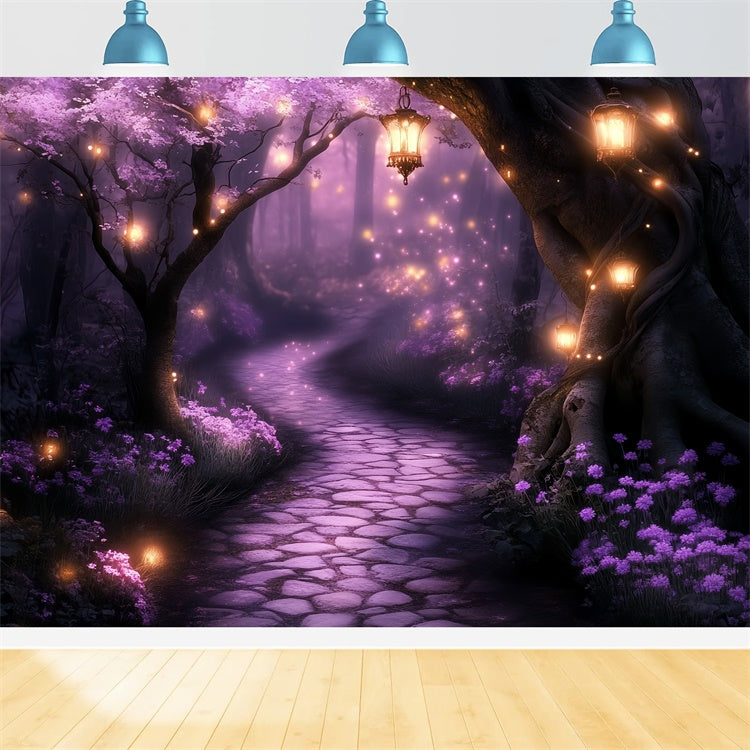 Enchanted Forest Backdrop Mystic Purple Glow Path Backdrop CSH57-164