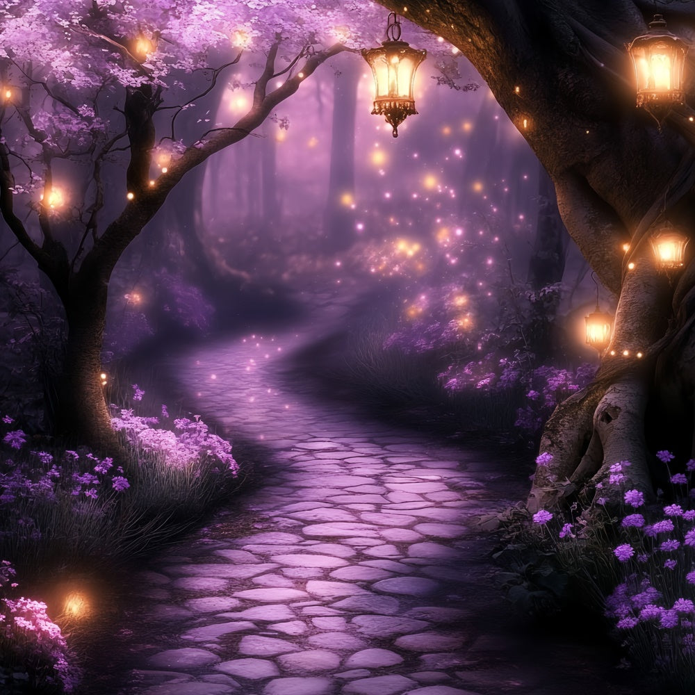 Enchanted Forest Backdrop Mystic Purple Glow Path Backdrop CSH57-164